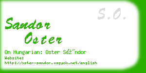 sandor oster business card